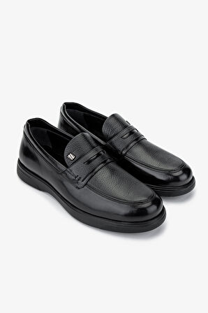 Valmenti Erkek Hakiki Deri Siyah Floter Loafer Ayakkabı 1047 554 ERK AYK SK24-25 SIYAH FLTR