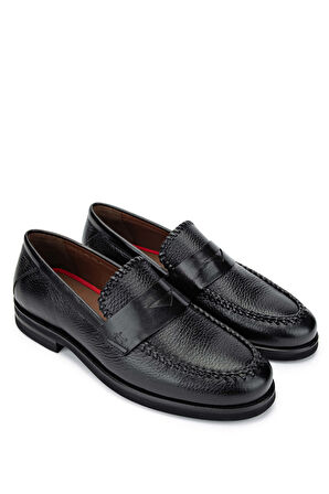 Tamer Tanca Erkek Hakiki Deri Siyah Loafer Ayakkabı 477 72403 ERK AYK SK24-25 SIYAH GYK