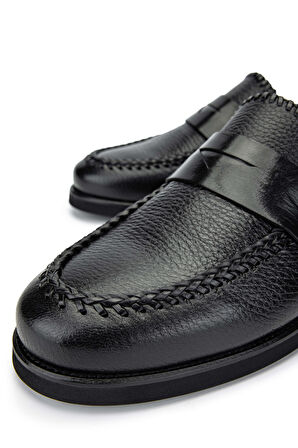 Tamer Tanca Erkek Hakiki Deri Siyah Loafer Ayakkabı 477 72403 ERK AYK SK24-25 SIYAH GYK