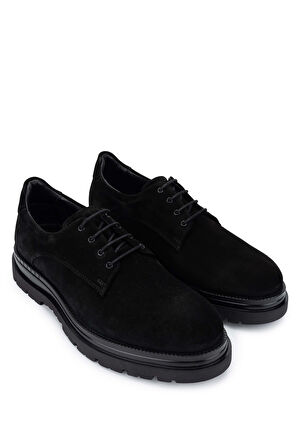 Tamer Tanca Erkek Hakiki Deri Siyah Süet Casual Ayakkabı 698 1153-2 ERK AYK SK24-25 SIYAH SUET