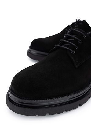 Tamer Tanca Erkek Hakiki Deri Siyah Süet Casual Ayakkabı 698 1153-2 ERK AYK SK24-25 SIYAH SUET