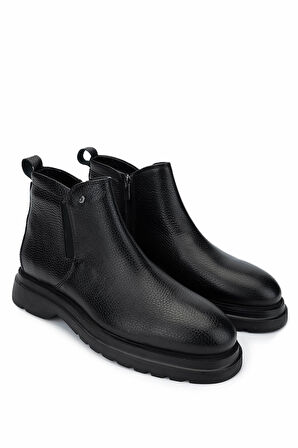 Tamer Tanca Erkek Hakiki Deri Siyah Bot Ayakkabı 205 5474 ERK AYK SK24-25 SİYAH