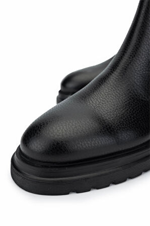 Tamer Tanca Erkek Hakiki Deri Siyah Bot Ayakkabı 205 5474 ERK AYK SK24-25 SİYAH