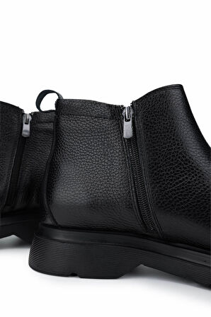 Tamer Tanca Erkek Hakiki Deri Siyah Bot Ayakkabı 205 5474 ERK AYK SK24-25 SİYAH