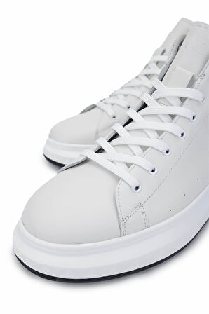 Tamer Tanca Erkek Hakiki Deri Beyaz Bot Ayakkabı 381 20561 ERK AYK SK24-25 BEYAZ