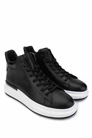 Tamer Tanca Erkek Hakiki Deri Siyah Bot Ayakkabı 381 20561 ERK AYK SK24-25 SIYAH