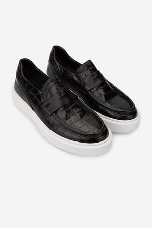 Valmenti Erkek Hakiki Deri Kahverengi Kroko Loafer Ayakkabı 537 3468 ERK AYK SK24-25 KAHVE KROKO