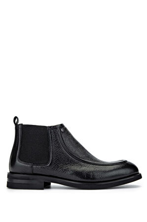 Tamer Tanca Erkek Hakiki Deri Siyah Bot Ayakkabı 477 64137 ERK AYK SK24-25 SIYAH GYK/BFL