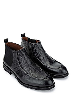 Tamer Tanca Erkek Hakiki Deri Siyah Bot Ayakkabı 477 64137 ERK AYK SK24-25 SIYAH GYK/BFL
