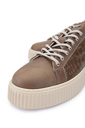 Tamer Tanca Erkek Hakiki Deri Vizon Sneakers & Spor Ayakkabı 352 21224 ERK AYK SK24-25 VİZON