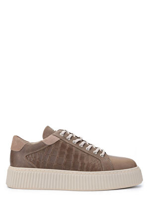 Tamer Tanca Erkek Hakiki Deri Vizon Sneakers & Spor Ayakkabı 352 21224 ERK AYK SK24-25 VİZON