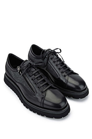 Giampiero Nicola Erkek Hakiki Deri Siyah Casual Ayakkabı 664 G43492 ERK AYK SK24-25 CONTEA GRIGIO