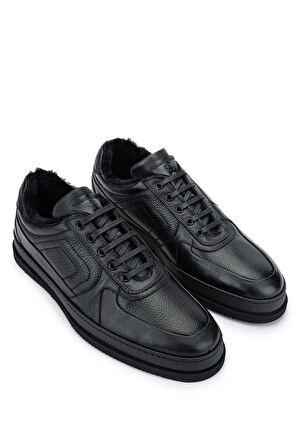 Giampiero Nicola Erkek Hakiki Deri Siyah Casual Ayakkabı 664 401110A ERK AYK SK24-25 NERO