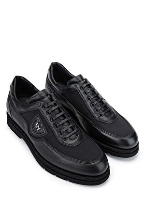 Giampiero Nicola Erkek Hakiki Deri Siyah Casual Ayakkabı 664 K43663 ERK AYK SK24-25 NERO