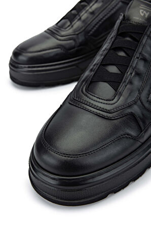 Giampiero Nicola Erkek Hakiki Deri Siyah Casual Ayakkabı 664 C45012 ERK AYK SK24-25 NERO