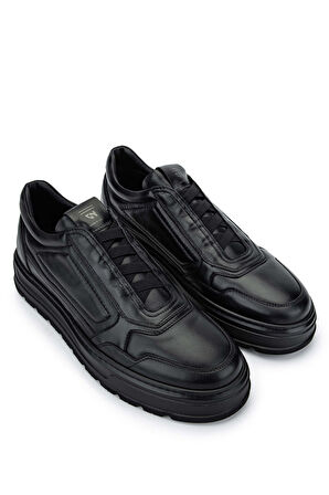 Giampiero Nicola Erkek Hakiki Deri Siyah Casual Ayakkabı 664 C45012 ERK AYK SK24-25 NERO