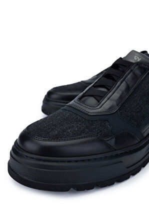 Giampiero Nicola Erkek Hakiki Deri Siyah Casual Ayakkabı 664 C45012B ERK AYK SK24-25 NERO