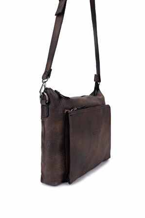 Bruno Rossi Bag Erkek Hakiki Deri Taupe Postacı Çanta 1048 302G ERK CANTA SK24-25 NERO/TAMP