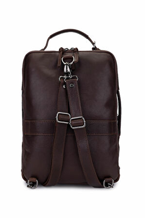 Bruno Rossi Bag Erkek Hakiki Deri Kahverengi Sırt Çantası 1048 331 ERK CANTA SK24-25 COFFEE