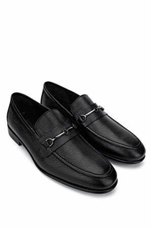 Tamer Tanca Erkek Hakiki Deri Siyah Floter Loafer Ayakkabı 01 2228 ERK AYK SK24-25 SIYAH FLTR