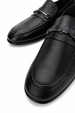 Tamer Tanca Erkek Hakiki Deri Siyah Floter Loafer Ayakkabı 01 2228 ERK AYK SK24-25 SIYAH FLTR
