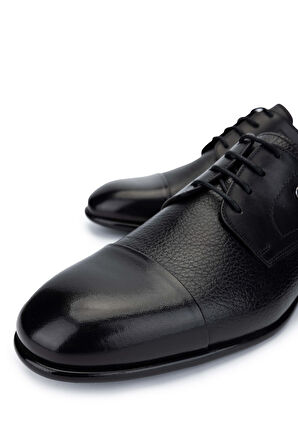 Tamer Tanca Erkek Hakiki Deri Siyah Klasik Ayakkabı 01 2226 ERK AYK SK24-25 SYH FLTR/SYH DR