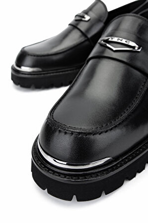 Tamer Tanca Erkek Hakiki Deri Siyah Deri Loafer Ayakkabı 183 28855 ERK AYK SK24-25 SIYAH DR