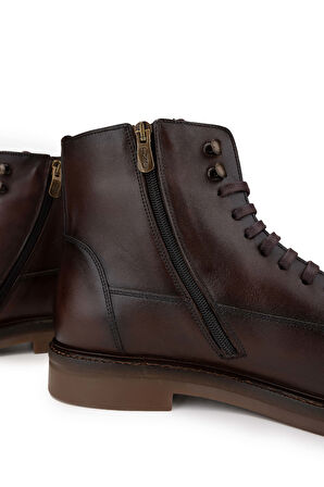 Tamer Tanca Erkek Hakiki Deri Kahverengi Casual Bot 183 27468 ERK BOT SK24-25 KAHVE DR