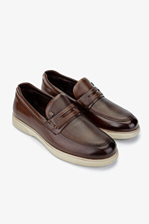 Valmenti Erkek Hakiki Deri Taba Loafer Ayakkabı 1047 554 ERK AYK SK24-25 TABA FLTR