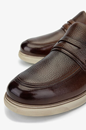 Valmenti Erkek Hakiki Deri Taba Loafer Ayakkabı 1047 554 ERK AYK SK24-25 TABA FLTR