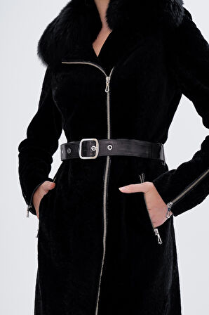 Valmenti Kadın Kürk Mont 616 6291 BN KURK SK24/25 SIYAH ASTRAGAN