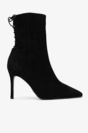 Valmenti Kadın . Siyah Süet Topuklu Bot 1052 285 BN BOT SK24-25 SIYAH SUET