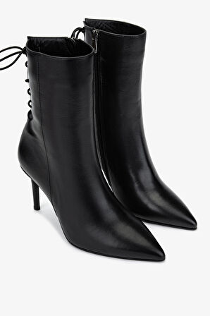 Valmenti Kadın . Siyah Deri Topuklu Bot 1052 285 BN BOT SK24-25 SIYAH DR