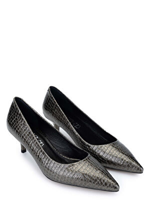 Tamer Tanca Kadın Hakiki Deri Antrasit Stiletto Ayakkabı 886 01 BN AYK SK24-25 ANTRASIT FSLY BSK