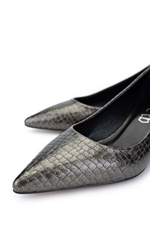 Tamer Tanca Kadın Hakiki Deri Antrasit Stiletto Ayakkabı 886 01 BN AYK SK24-25 ANTRASIT FSLY BSK