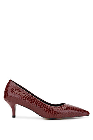Tamer Tanca Kadın Hakiki Deri Bordo Stiletto Ayakkabı 886 01 BN AYK SK24-25 BORDO FSLY BSK