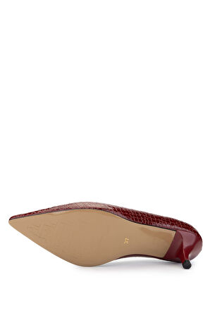 Tamer Tanca Kadın Hakiki Deri Bordo Stiletto Ayakkabı 886 01 BN AYK SK24-25 BORDO FSLY BSK