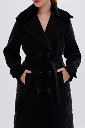 Valmenti Kadın Tekstil Siyah Mont 616 5237 BN MANTO SK24/25 SIYAH