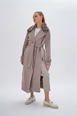 Valmenti Kadın Tekstil Vizon Mont 616 5237 BN MANTO SK24/25 VIZON