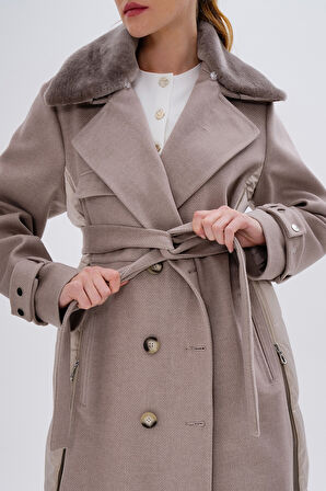 Valmenti Kadın Tekstil Vizon Mont 616 5237 BN MANTO SK24/25 VIZON