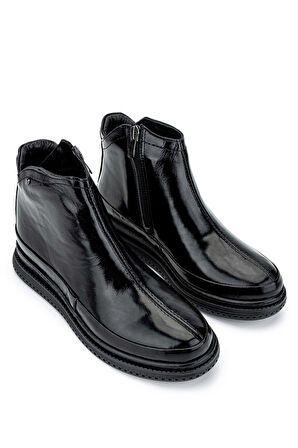 Tamer Tanca Kadın Hakiki Deri Siyah Rugan Casual Bot 599 23005-1 BN BOT SK24-25 SIYAH KRSK RGN