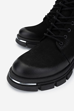 Valmenti Kadın Hakiki Deri Siyah Nubuk Casual Bot 599 05 BN BOT SK24-25 SIYAH NBK