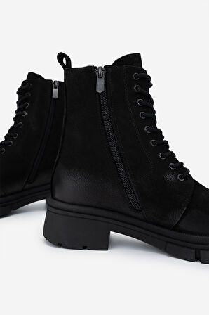 Valmenti Kadın Hakiki Deri Siyah Nubuk Casual Bot 599 05 BN BOT SK24-25 SIYAH NBK