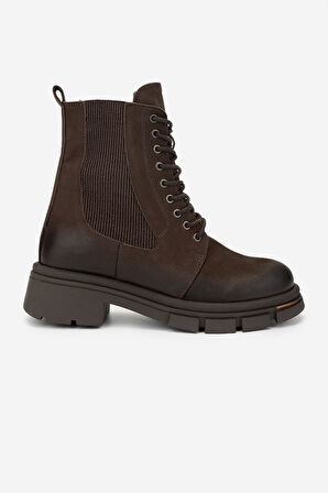 Valmenti Kadın Hakiki Deri Kahverengi Nubuk Casual Bot 599 05 BN BOT SK24-25 KAHVE NBK