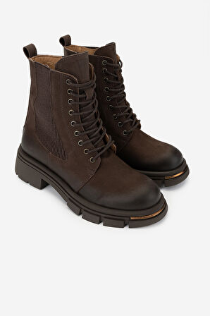 Valmenti Kadın Hakiki Deri Kahverengi Nubuk Casual Bot 599 05 BN BOT SK24-25 KAHVE NBK