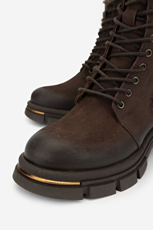 Valmenti Kadın Hakiki Deri Kahverengi Nubuk Casual Bot 599 05 BN BOT SK24-25 KAHVE NBK