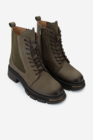 Valmenti Kadın Hakiki Deri Yeşil Casual Bot 599 05 BN BOT SK24-25 HAKI NBK