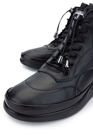 Tamer Tanca Kadın Hakiki Deri Siyah Deri Casual Bot 824 3559 BN BOT SK24-25 SIYAH DR