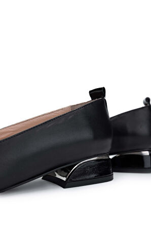 Tamer Tanca Kadın Hakiki Deri Siyah Topuklu Ayakkabı 923 1375 BN AYK SK24-25 SYH DR/SYH KRSK RGN