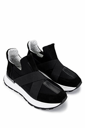 Tamer Tanca Kadın Deri/Tekstil Siyah Sneakers & Spor Ayakkabı 923 01TC BN AYK SK24-25 SIYAH